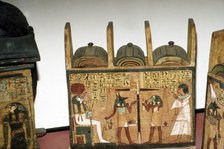 Egyptian Shabti-Box, Anubis. Thoth, Osiris, New Kingdom, 20th Dynasty, c1189 BC-1077BC. Artist: Unknown.