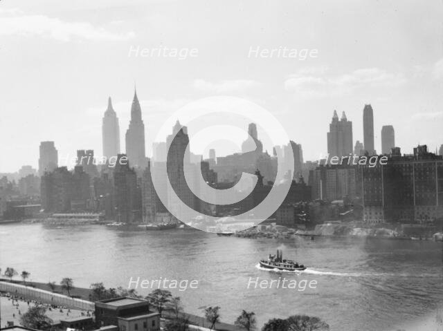 New York City views, skyline, between 1931 and 1938. Creator: Arnold Genthe.