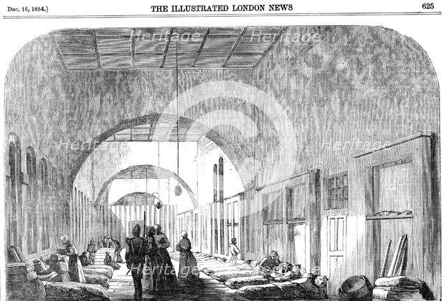 The barrack hospital at Scutari during the Crimean War, 1854. Artist: Unknown