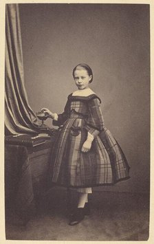 Portrait of young girl, 1865-1870. Creator: C. Robert.