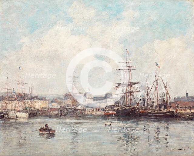 Casimir Delavigne Basin at Le Havre, 1874. Creator: Eugene Louis Boudin.