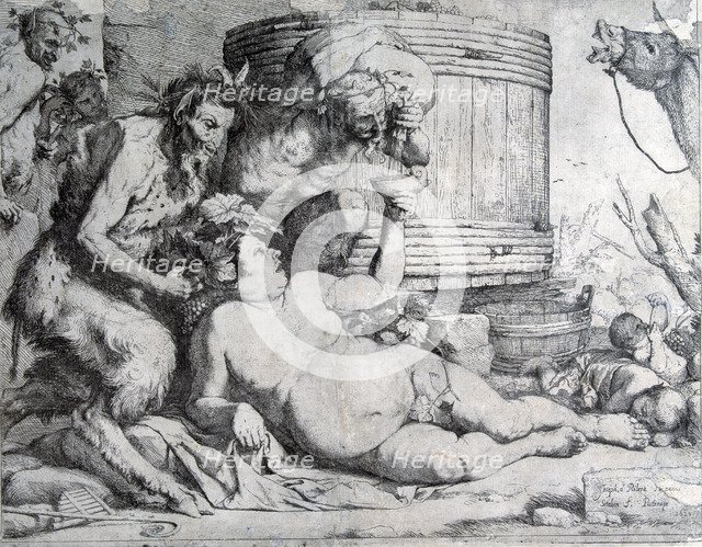 Drunk Silenus,' engraving by José de Ribera.