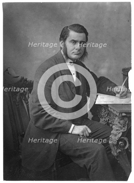 Thomas Henry Huxley, British biologist, 1866. Artist: Anon