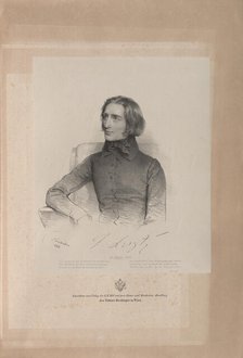 Portrait of Franz Liszt (1811-1886), 1838. Creator: Kriehuber, Josef (1800-1876).