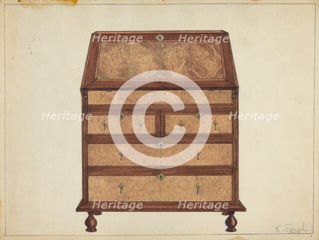 Slant-Top Desk, c. 1953. Creator: Nicholas Gorid.