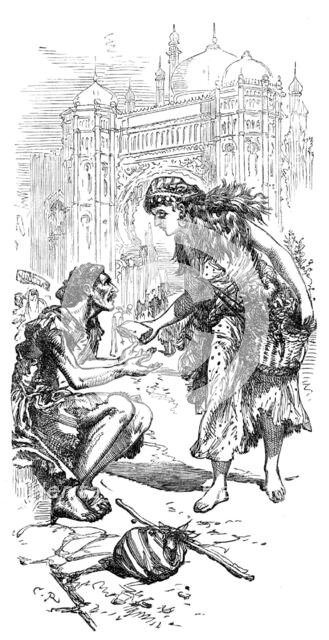 "The flower-girl gave him a piece of bread, with three large dates", 1871. Creator: Unknown.