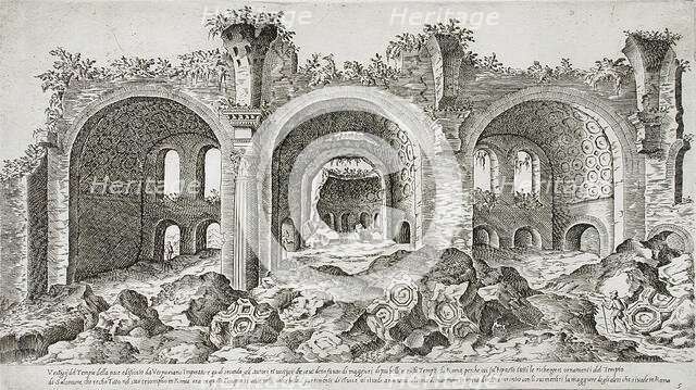 Ruins of the Temple of Vespasian, 1575. Creator: Etienne Duperac.