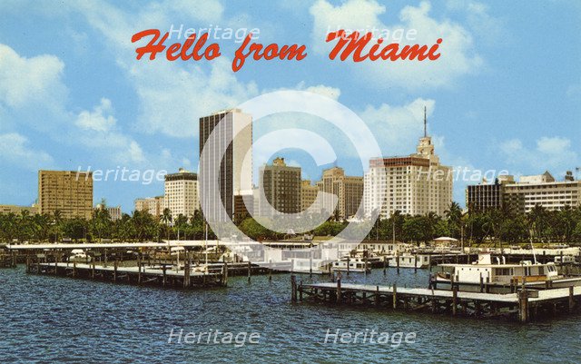 'Hello from Miami', postcard, 1966. Artist: Unknown