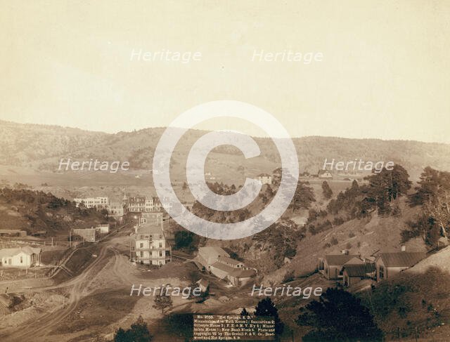 Hot Springs, SD Minnekahta, Ave Bath house 1; Sanitarium 2; Gillespie House 3; FE and MV..., 1891. Creator: John C. H. Grabill.