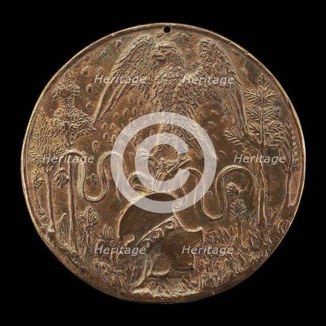 Eagle and Strozzi Shield in a Meadow [reverse], 1489. Creator: Unknown.