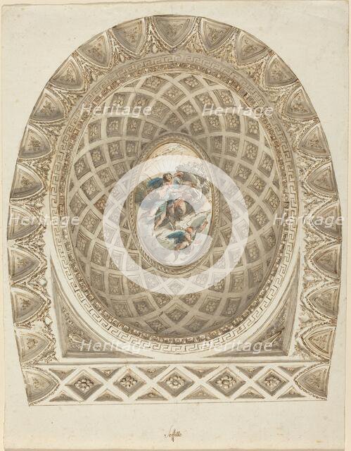 A Coffered Dome with Apollo and Phaeton, c. 1787. Creator: Felice Giani.