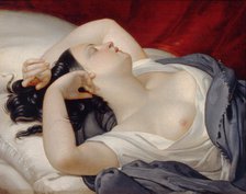 Sleeping Italian Woman, 1840s. Artist: Pluchart, Eugéne (1809-1880)
