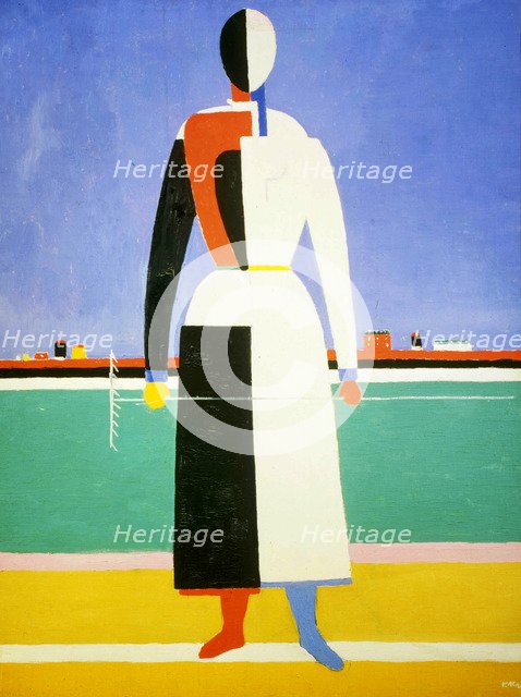 'Woman with a Rake', 1928-1932.  Artist: Kazimir Malevich