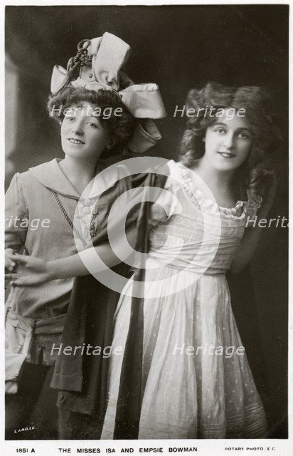 Isa and Empsie Bowman, British actresses, c1900s(?). Artist: Unknown