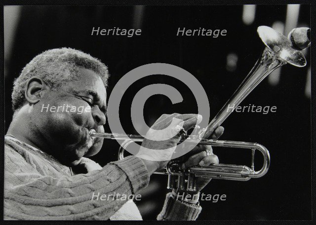 Dizzy Gillespie peforming with the Royal Philharmonic Orchestra, Royal Festival Hall, London, 1985. Artist: Denis Williams