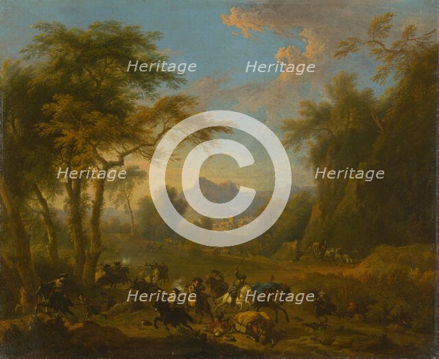 Horsemen attacking travellers, after 1700. Creator: Jan van Huchtenburgh.