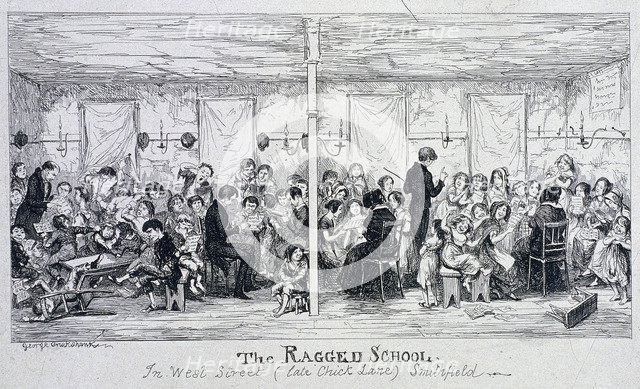 Field Lane Ragged School, London, c1850.  Artist: Anon