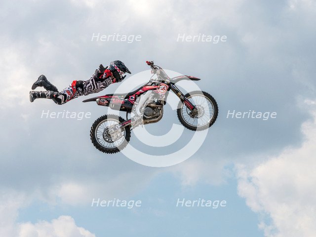Freestyle Moto-Cross stunt motorcycling 2013 Artist: Unknown.