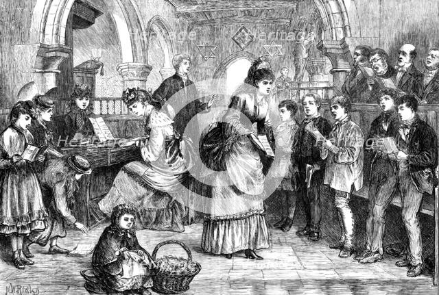 The Village Choir at Rehearsal, drawn by M. W. Ridley, 1871. Creator: Unknown.
