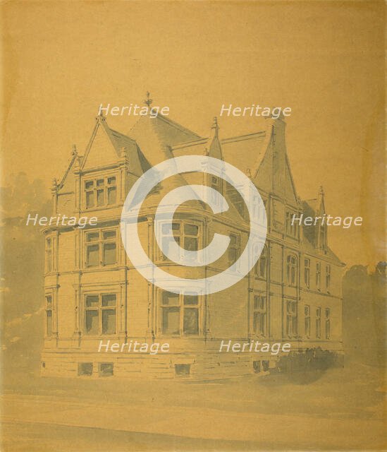 William J. Goudy House, Chicago, Illinois, Perspective, c. 1889/90. Creator: Burnham and Root.