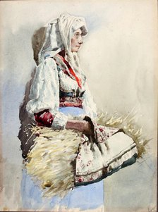 Italian Peasant Woman, late 19th-early 20th century. Creator: Giuseppe Signorini.