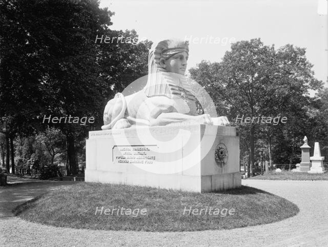 Mt. Auburn Cemetery, Cambridge, Milmore's Sphinx, between 1900 and 1906. Creator: Unknown.