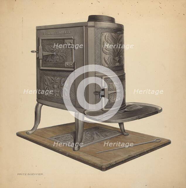 Zoar Stove, c. 1938. Creator: Fritz Boehmer.