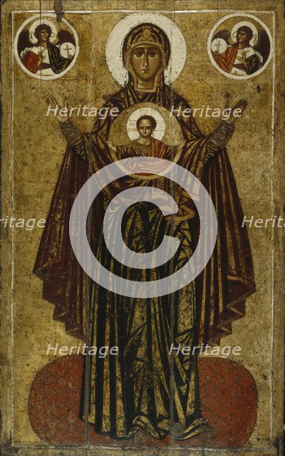 Our Lady of the Great Panagia (Orante), Early 13th cen.. Artist: Russian icon  