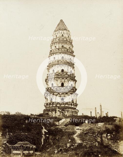 Cantonese Masonry Pagoda, 1860. Creator: Felice Beato.