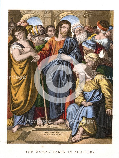 'The Woman Taken in Adultery', c1860. Artist: Anon