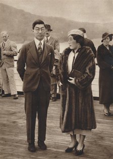 'Prince and Princess Chichibu arriving on the Queen Mary, April 12th', 1937. Artist: Unknown.