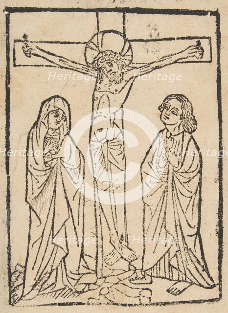 Christ on the Cross, with the Virgin and Saint John, 15th century. Creator: Anon.