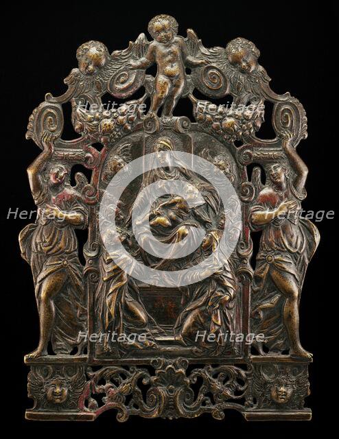 Pax with the Madonna of the Rosary, fourth quarter 16th century. Creator: Unknown.