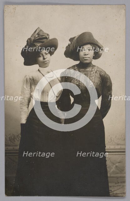 Photographic postcard of Harriet Tubman's great nieces, Eva and Alida Stewart, ca. 1910-1914. Creator: Unknown.