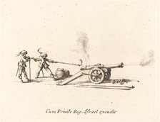 Firing the Cannon, 1634/1635. Creator: Jacques Callot.