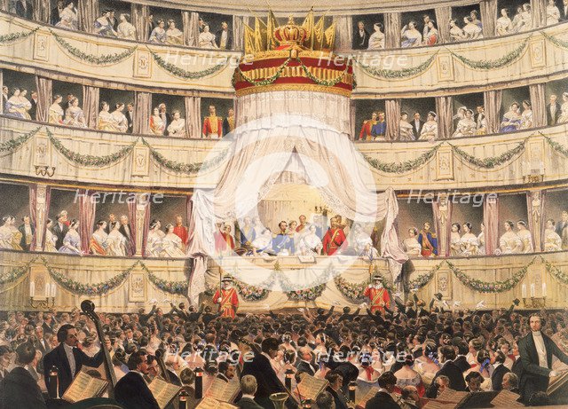 State visit to Royal Italian Opera, now the Royal Opera House, Covent Garden, London, before 1892. Artist: Unknown