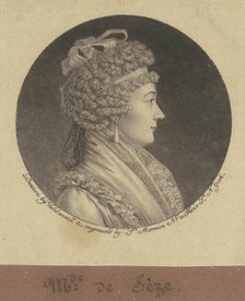 Madame Jean de Sèze, 1796. Creator: Charles Balthazar Julien Févret de Saint-Mémin.