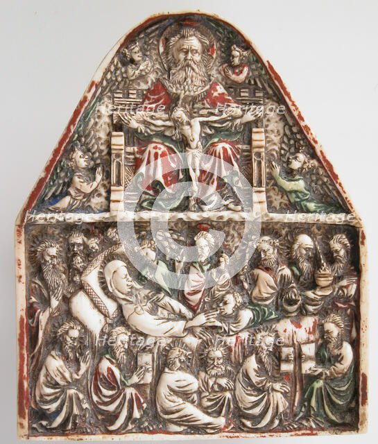 Plaque with the Trinity and the Dormition of the Virgin, French, ca. 1410-20. Creator: Unknown.