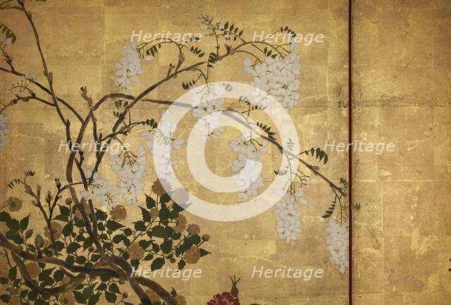 Screen with spring and summer flowers, 1st half of the 18th century. Creator: Watanabe Shiko.