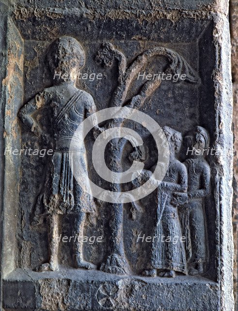 Bas-relief in the arch of the façade of the Monastery of Santa Maria de Ripoll in which the 12 mo…