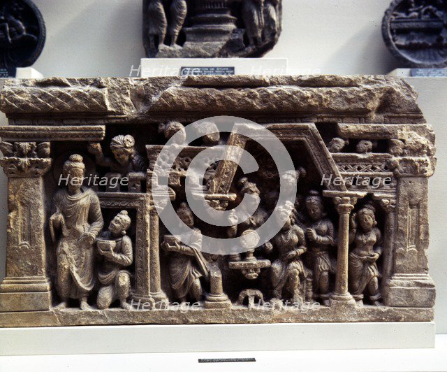 The Conversion of Sundarananda., Relief from Afghanistan, 2nd century. Artist: Unknown.