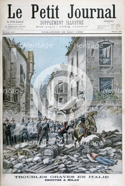 Serious disorders and rioting in Milan, Italy, 1898. Artist: Henri Meyer