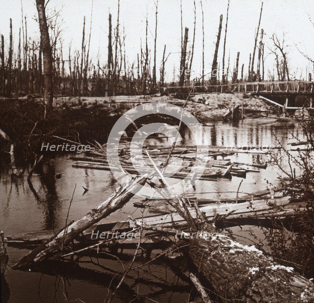 The River Ailette, northern France, c1914-c1918. Artist: Unknown.