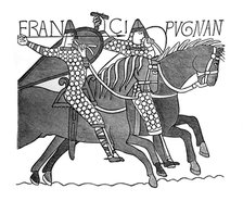 Norman knights, Bayeux Tapestry, c1070s, (1870). Artist: Unknown