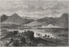 British-Afghan war, entrance to the Khyber Pass and view of the Jamrood fort that defends it, eng…