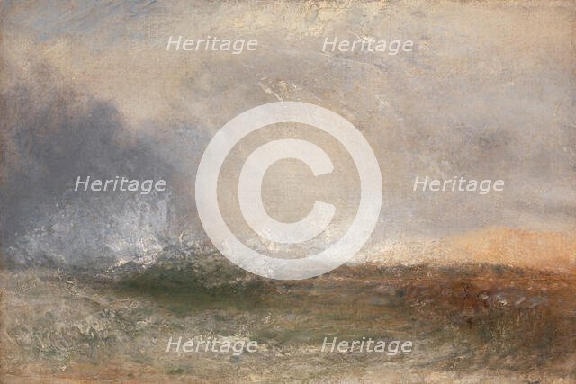 Stormy Sea Breaking on a Shore, between 1840 and 1845. Creator: JMW Turner.