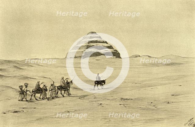 Pyramid of Djoser at Saqqara, near Cairo, Egypt, 1898.  Creator: Christian Wilhelm Allers.
