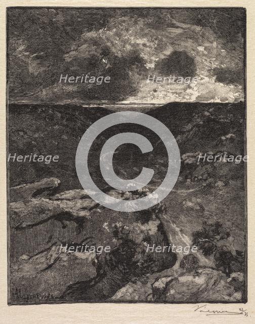 Fontainebleau Forest: Franchard Valley (La Forêt de Fontainebleau: La Vallée de Franchard), 1890. Creator: Auguste Louis Lepère (French, 1849-1918); A. Desmoulins, Published in Revue Illustrée, 1887-90.