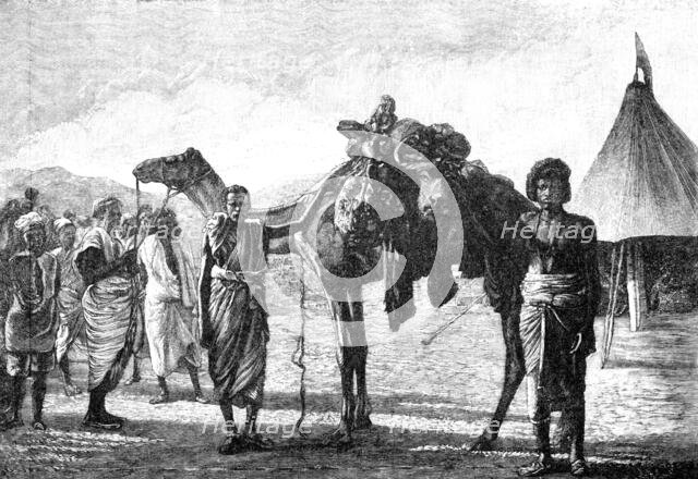 Illustrations of "The Wild Tribes of the Soudan", by F. L. James...: arrival of meat in camp, 1883. Creator: Unknown.