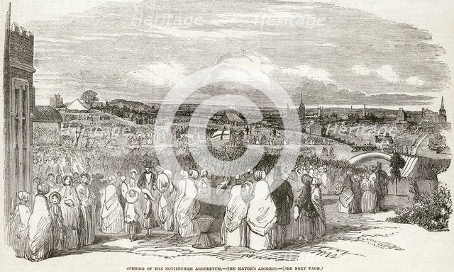 The opening of the Nottingham Arboretum, Nottinghamshire, May 1852. Artist: Unknown